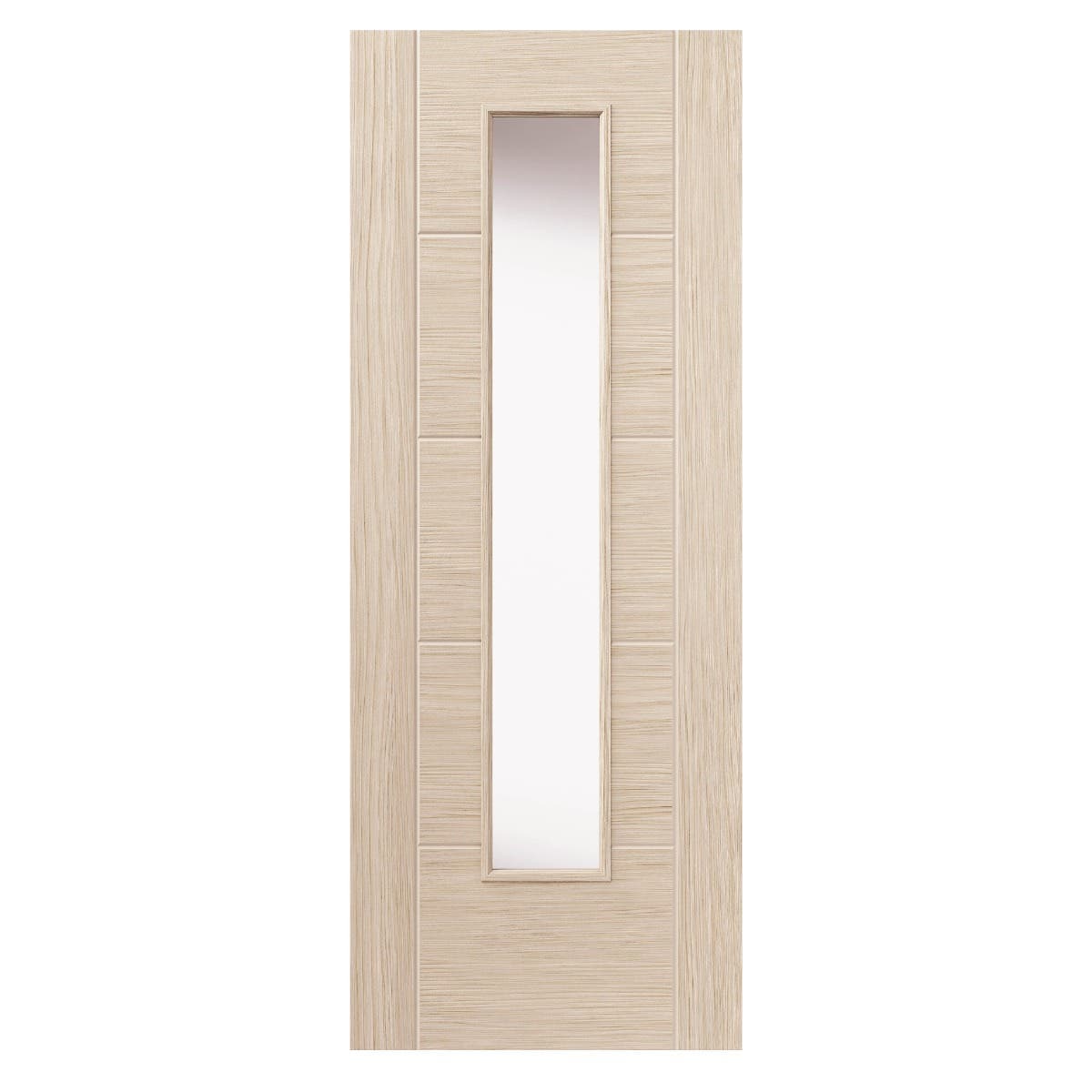 Tigris Glazed Internal Door - Glass Glazing / Ivory Laminate - Prefinished - 35 x 1981 x 838mm