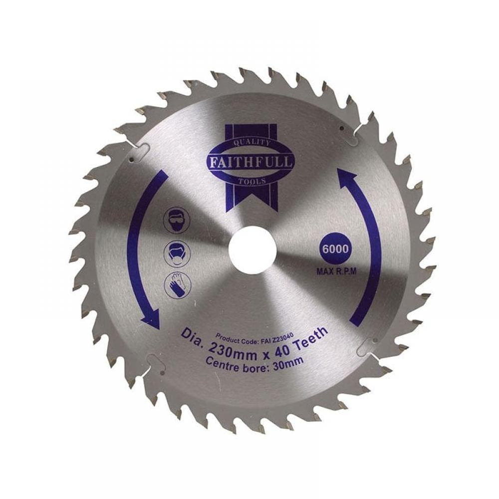 Faithfull FAIX23040 Tct Circular Saw Blade 230 X 30Mm X 40T Pos