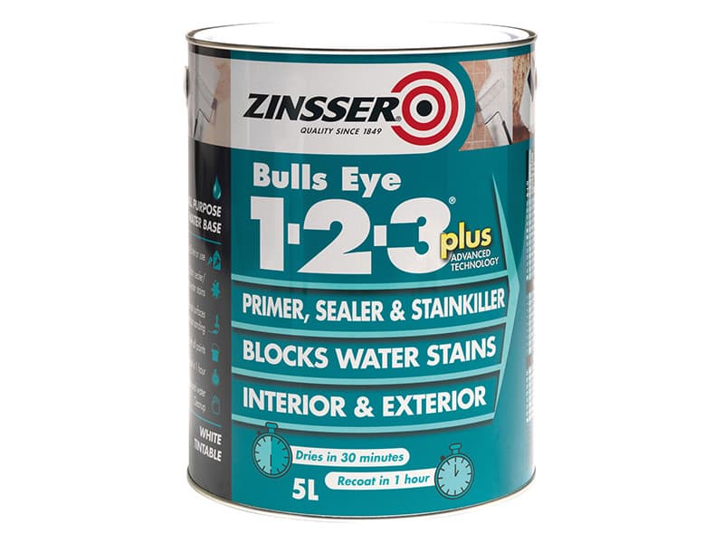 Zinsser ZN7190001D1 Bulls Eye® 1-2-3 Plus Primer Sealer & Stain Killer White 1 Litre