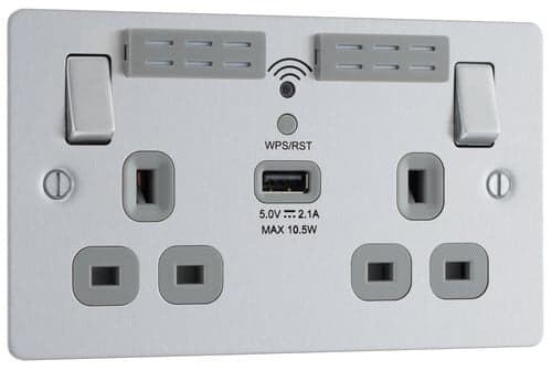 Nexus Metal Polished Chrome Double Switch 10Ax 2 Way NPC42-01