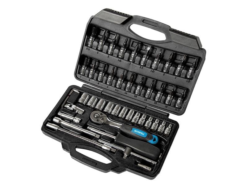 Faithfull FAISOC1446MQ 1/4In Socket Set 46 Piece
