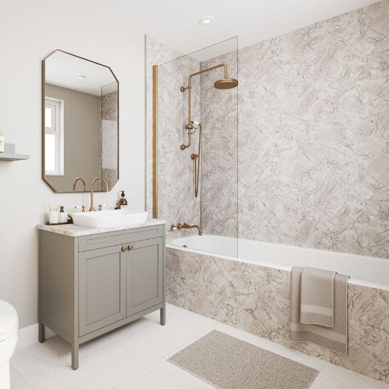 Laminate Wall Panel Tongue & Groove - 880mm x 2420mm x 11mm Bianco Marble
