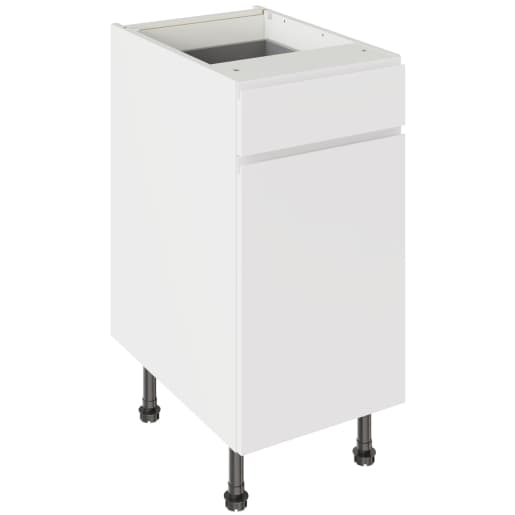 Flatpack 400 Drawerline Base Cabinet J-Pull Super Gloss White