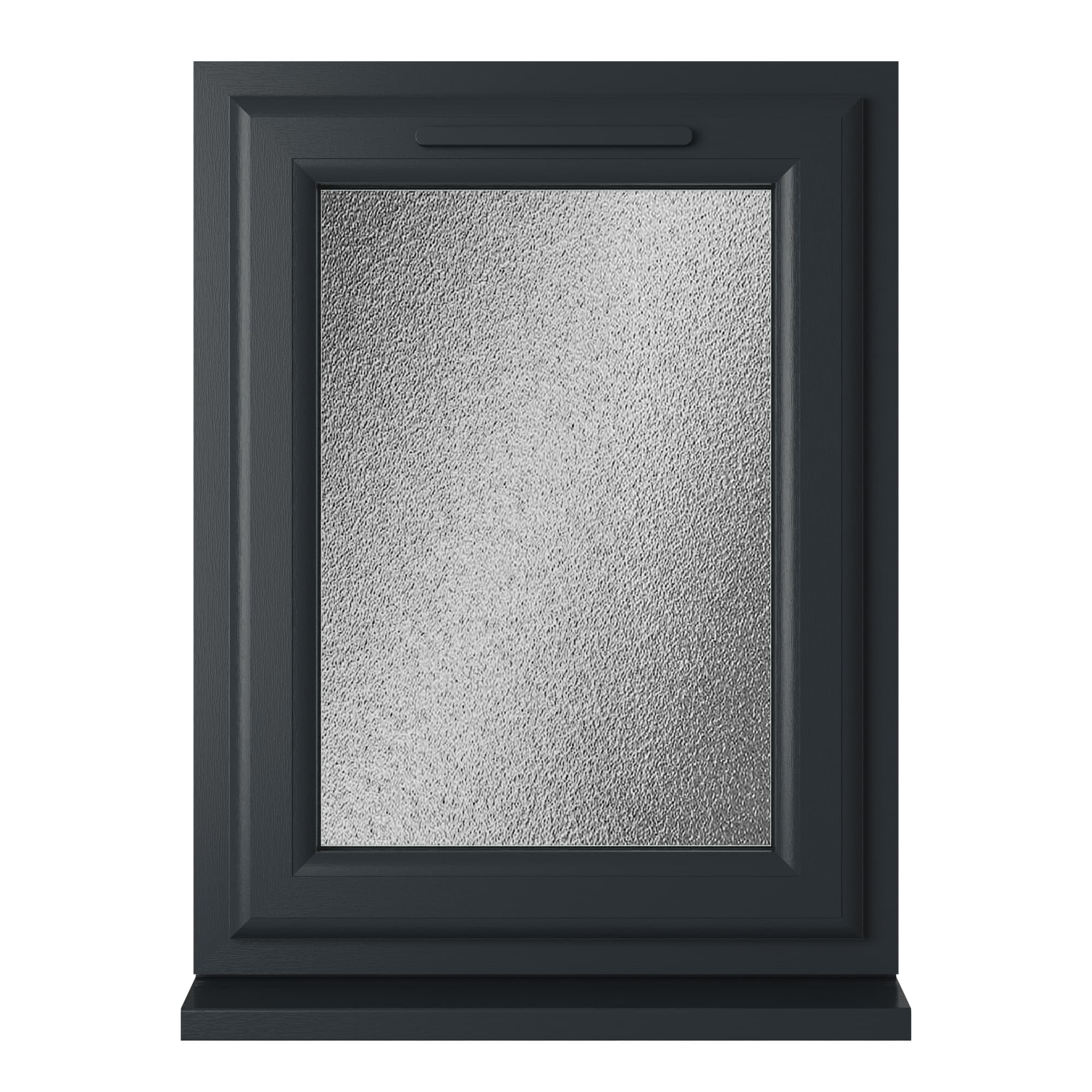Crystal Triple Glazed uPVC Grey/White Window Right Hung 610mm x 820mm Obscure