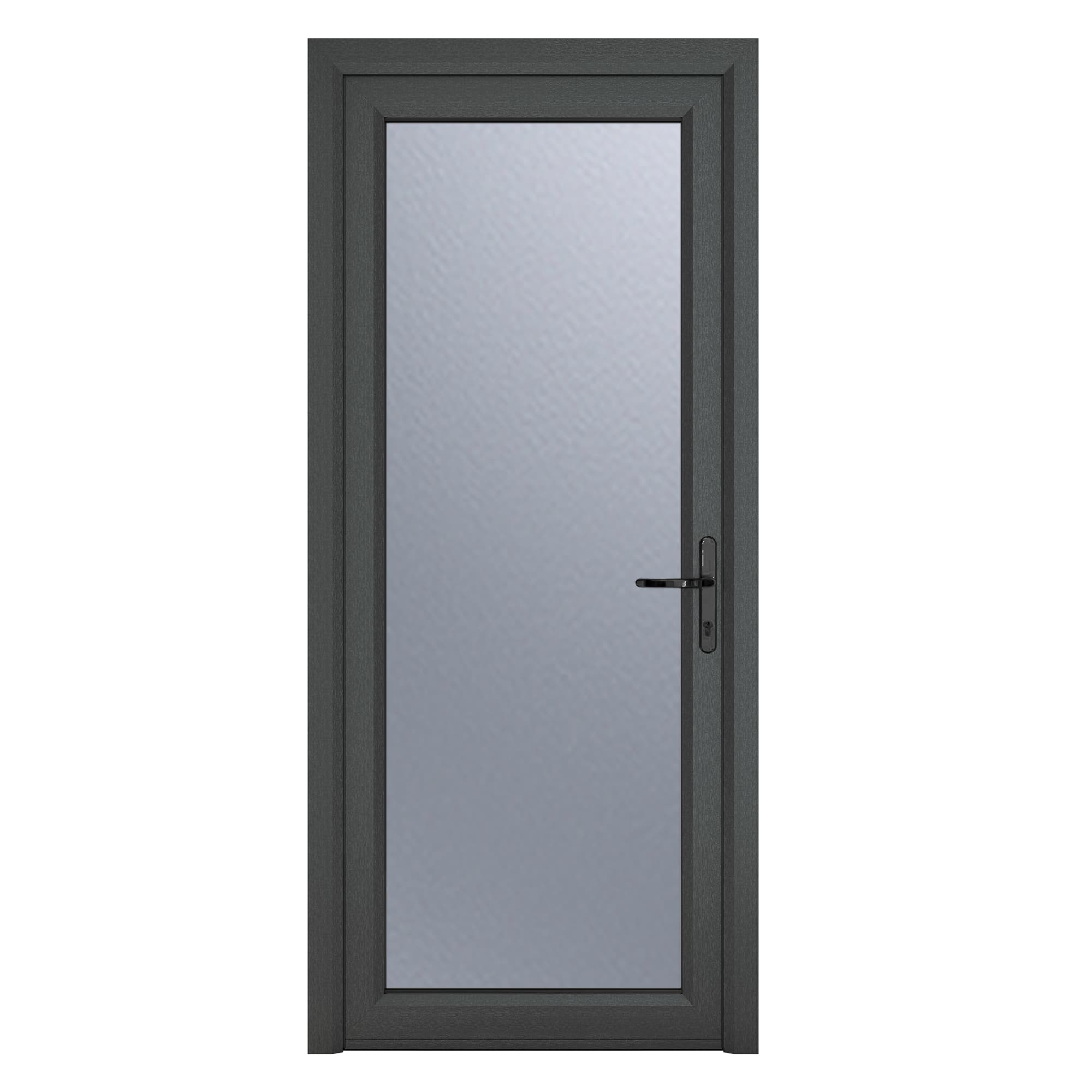 Crystal Single Door Full Glass Left Hand Grey 7016 External White Internal Obscure 920 x 2090 x 70mm