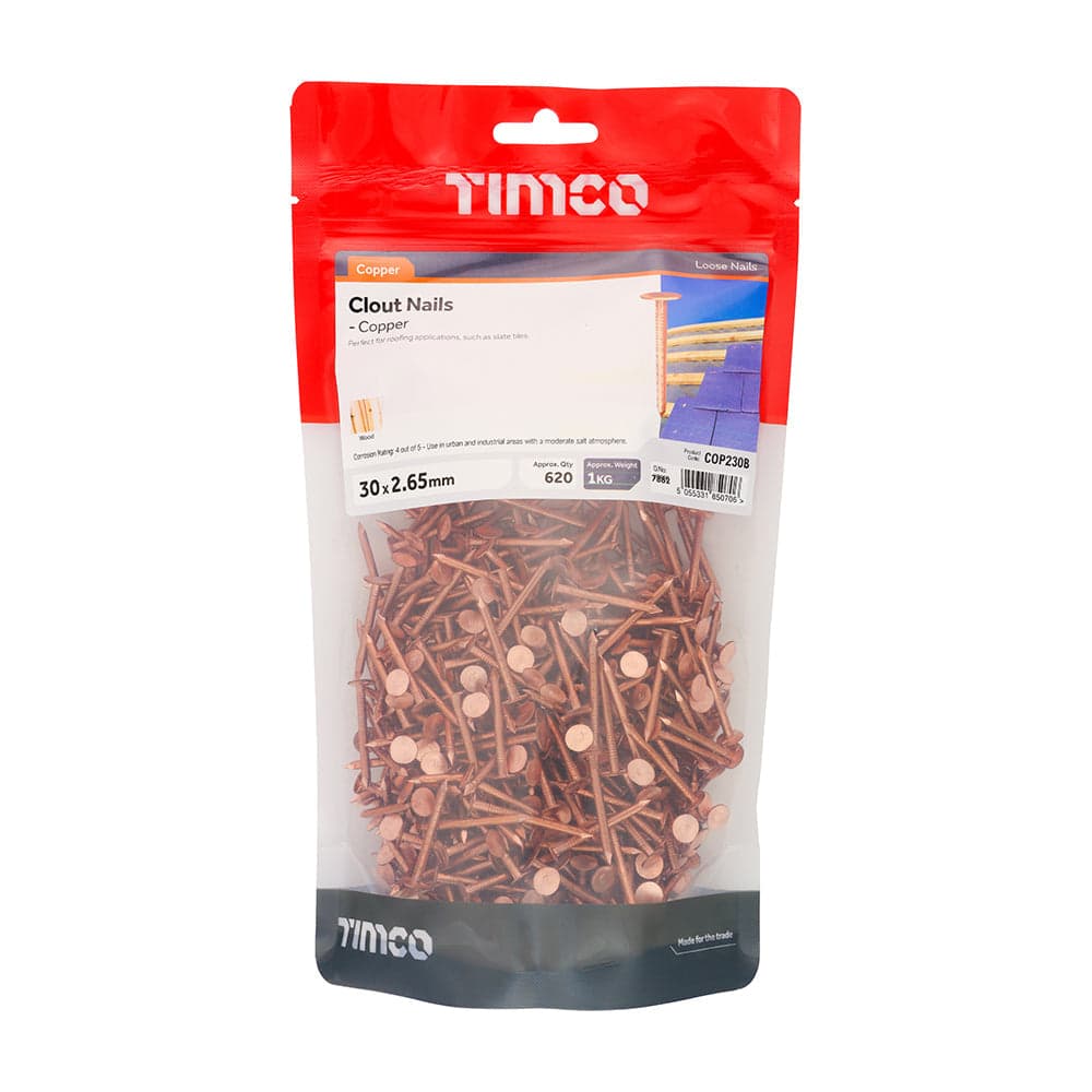 Copper Clout Nails - Roofing Nails – 1kg Bags