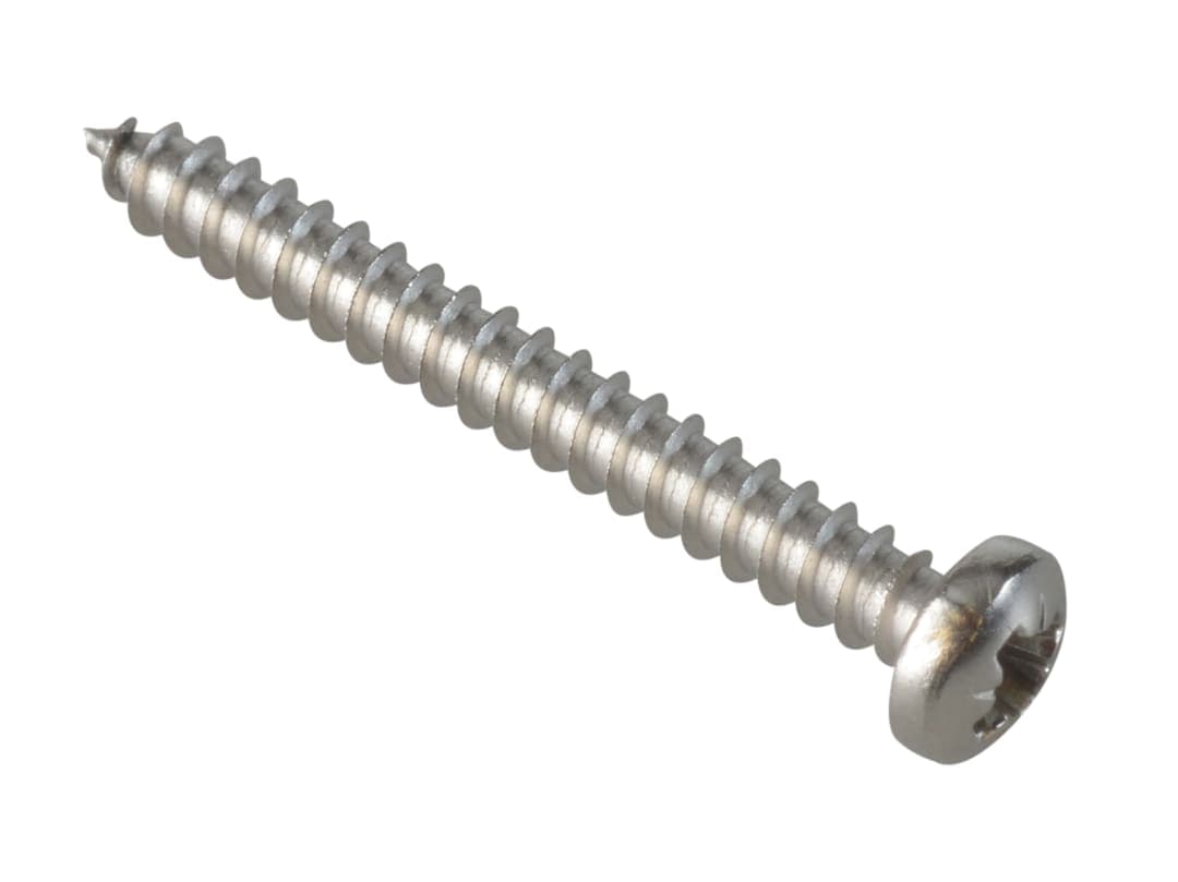 ForgeFix Self-Tapping Screw Pozi Compatible Pan Head SS 1in x 4 ForgePack 40 FPSTPP14SS