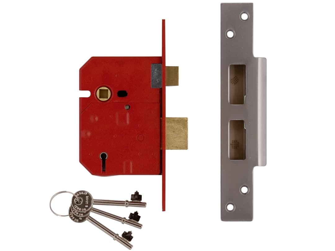UNION 2234E 5 Lever BS Mortice Sashlock Plated Brass Finish 67mm 2.5in Box J2234E-PL-2.50