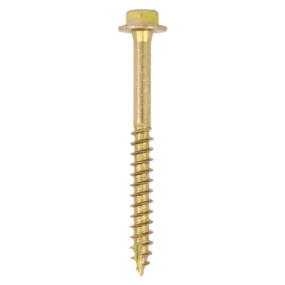 Timco 680SCSY Advanced Coach Screws - Hex Flange - Yellow 6.0 X 80 Box 100