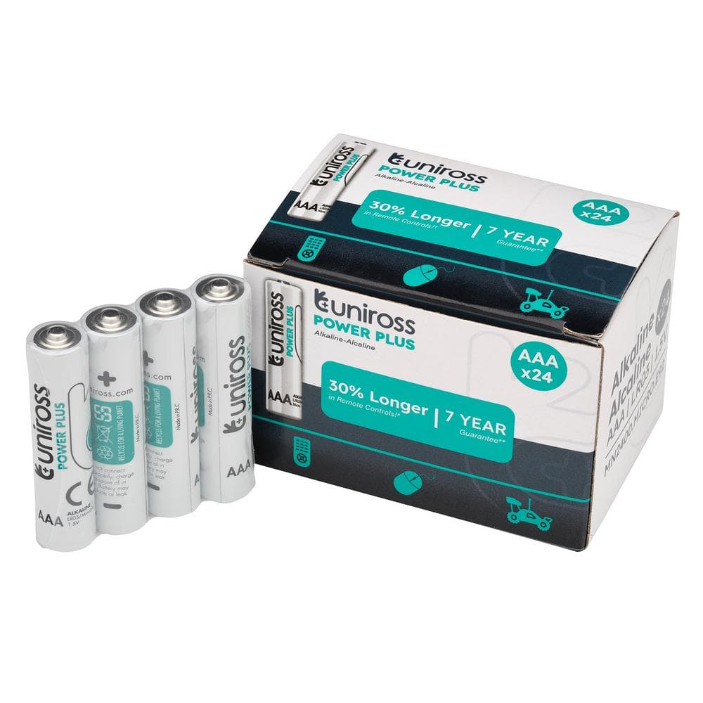 Uniross Lr03 Aaa Power Plus Alkaline Batteries (Pack Of 24) Pk 1 21601