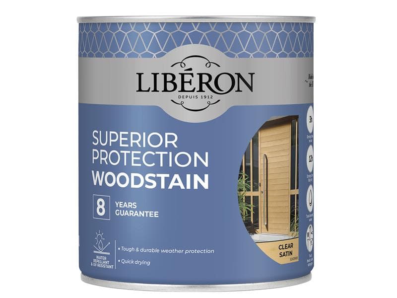 Liberon Superior Protection 8 Year Woodstain Clear Satin 750Ml 126143