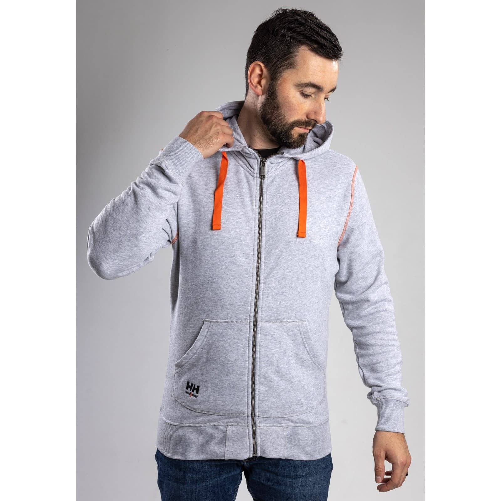 Helly Hansen Workwear Oxford Zip Hoodie Size Sml Grey 35092-65558-03