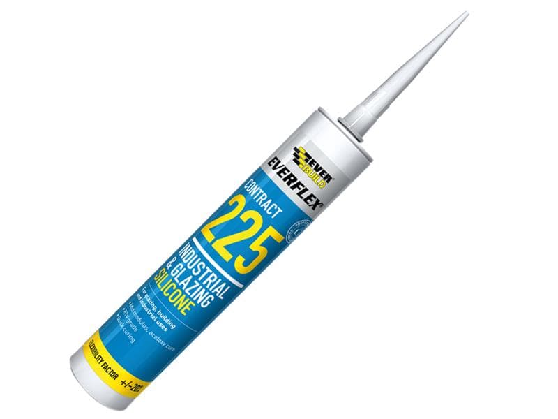 Everbuild Sika 486136 Everflex® 225 Industrial & Glazing Silicone White 295Ml