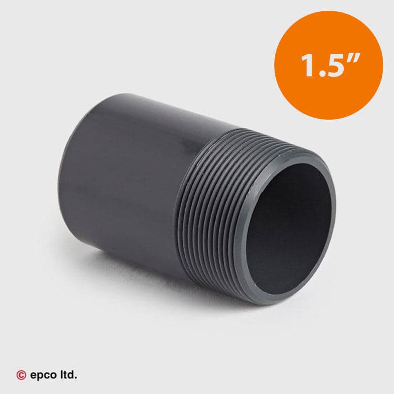 1 1/2" U-PVC Plain x Threaded Nipple