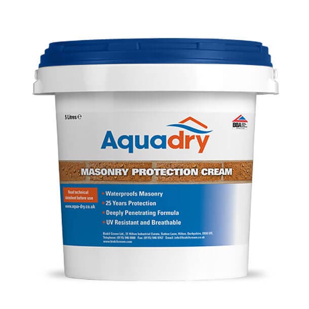Aquadry Masonry Protection Cream - Breathable Water-Repellent Treatment for Masonry
