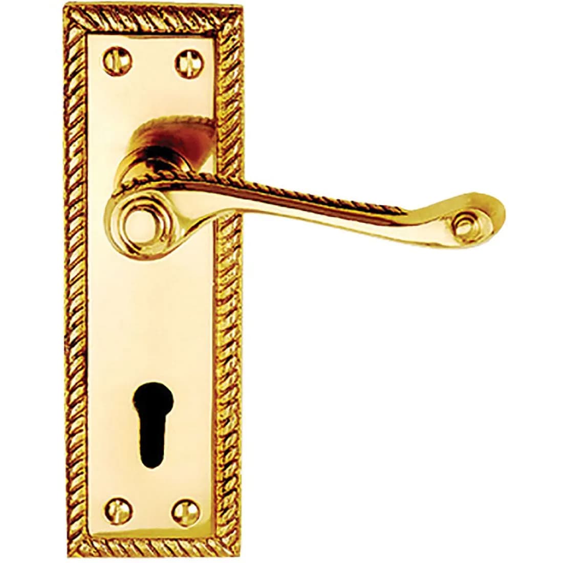 Georgian Lock Door Handles Polished Brass Contract