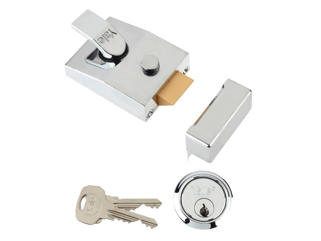 Yale Locks 89 Deadlock Nightlatch 60mm Backset Chrome Finish Box 6.30089E+11