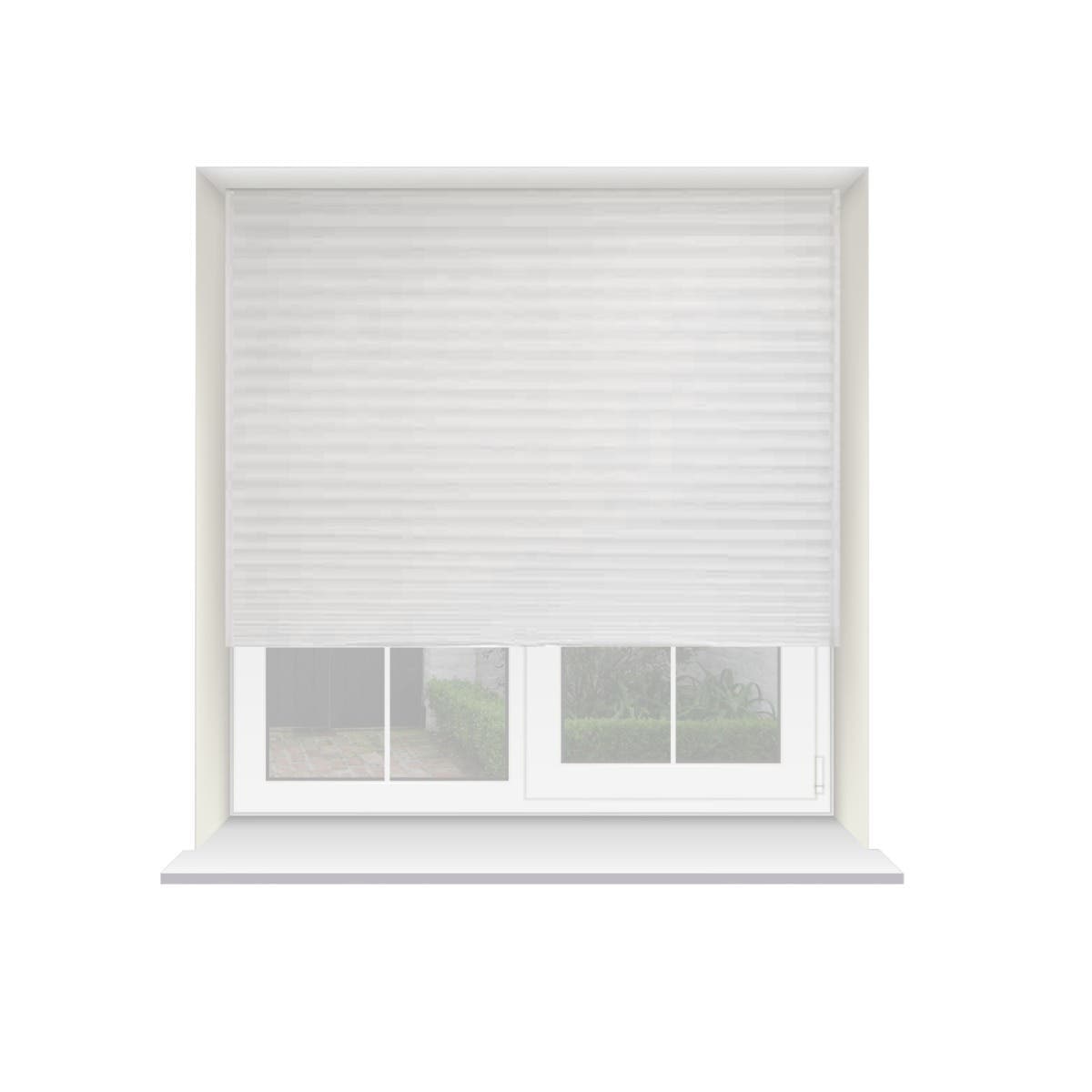 Pleated Non Woven Fabric Blind - 200 x 200cm - White - Cuttable to Size