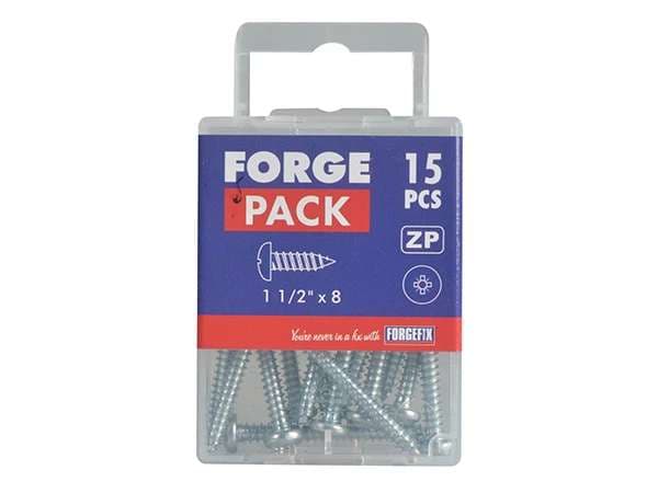Forgepack FPSTPP28ZP Self Tapping Screw - Pan Head - Zinc Plated 2in X 8 (Pack Of 12)