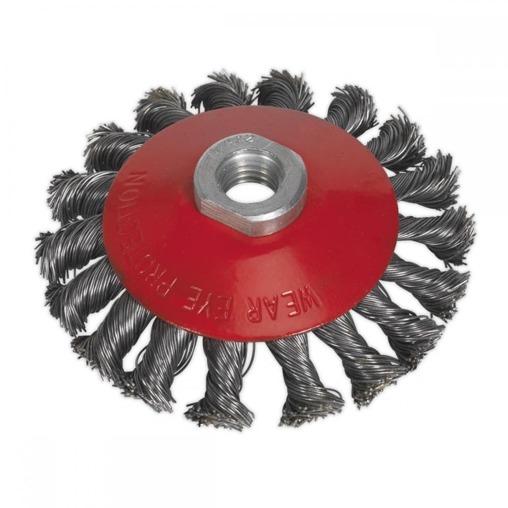 Sealey CWB101 Conical Wire Brush Ø100Mm M14 X 2Mm