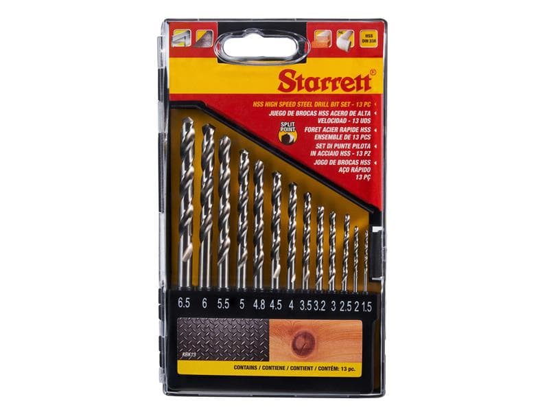 Starrett KSDHSP13 Hss Split Point Drill Bit Set 13 Piece