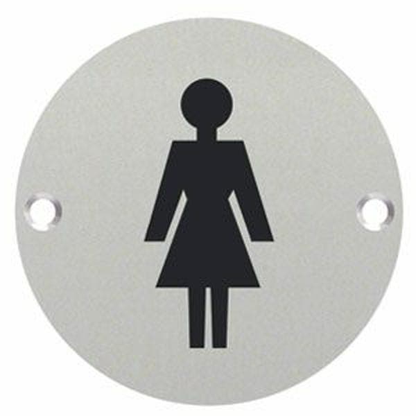 Welling Circular Feale Pictogram Door Sign - 76mm