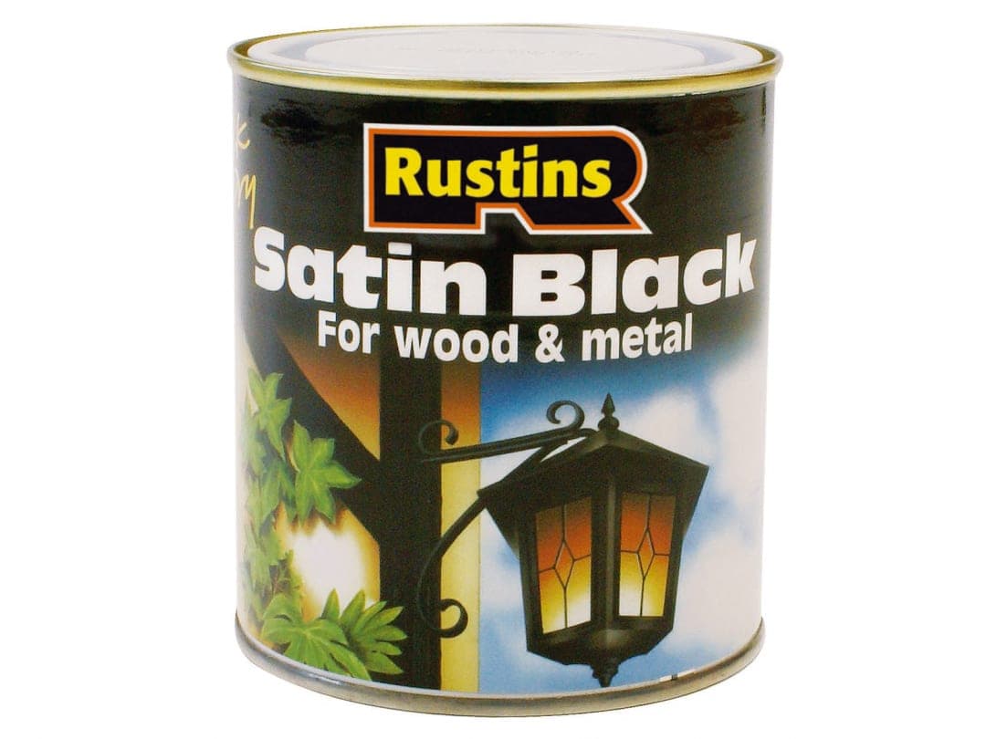 Rustins Quick Dry Satin Paint Black 1L SATB1000