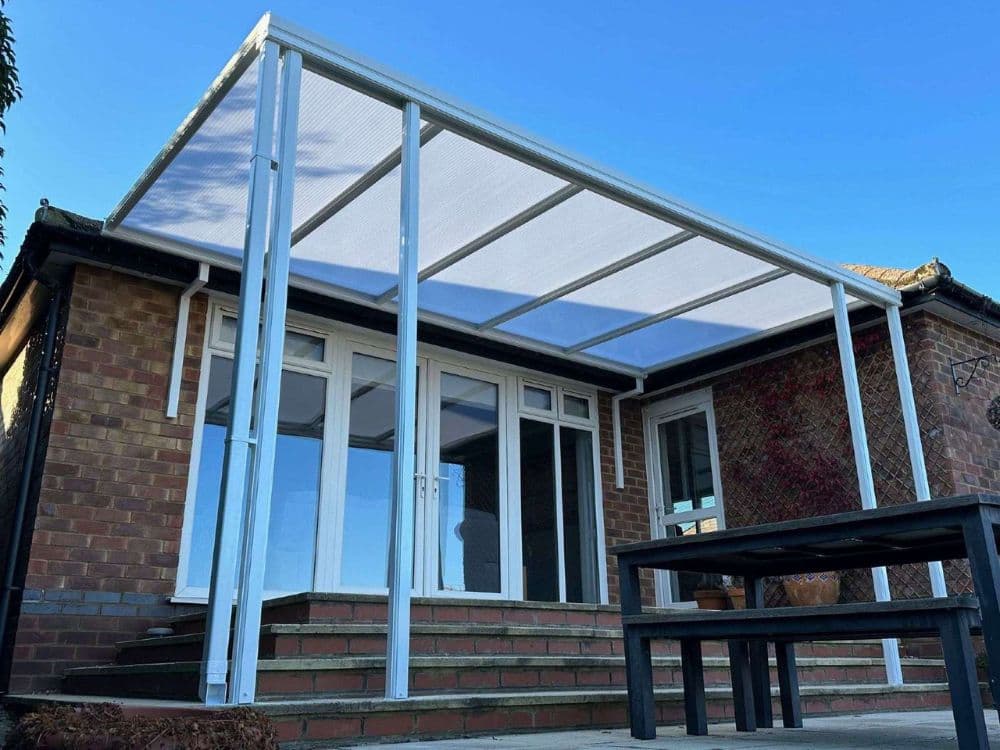 Simplicity 16 Aluminium Pergola / Veranda - 3000mm x 1000mm Rectangular - White