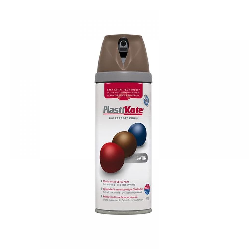 Plastikote 022113 Twist & Spray Satin Chocolate Brown 400Ml