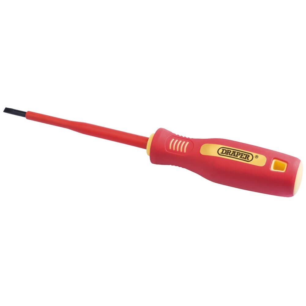 Draper 46523 Fully Insulated Plain Slot Screwdriver 4 X 100Mm (Sold Loose) each