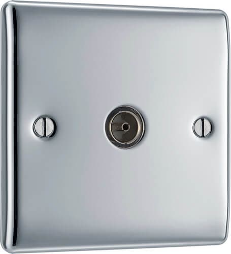 Screwless Flatplate Brushed Steel Single Rj45 Data Socket FBSRJ451-01