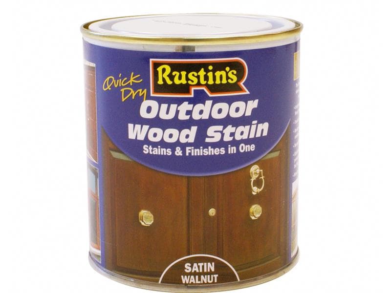 Rustins ESWA500 Quick Dry Exterior Woodstain Satin Walnut 500Ml