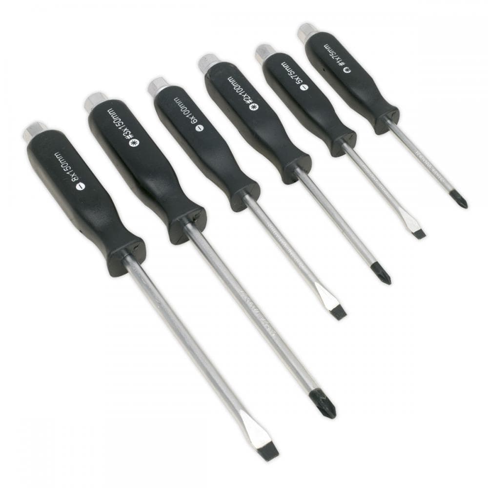 Sealey S0535 Screwdriver Set 6Pc Hammer-Thru