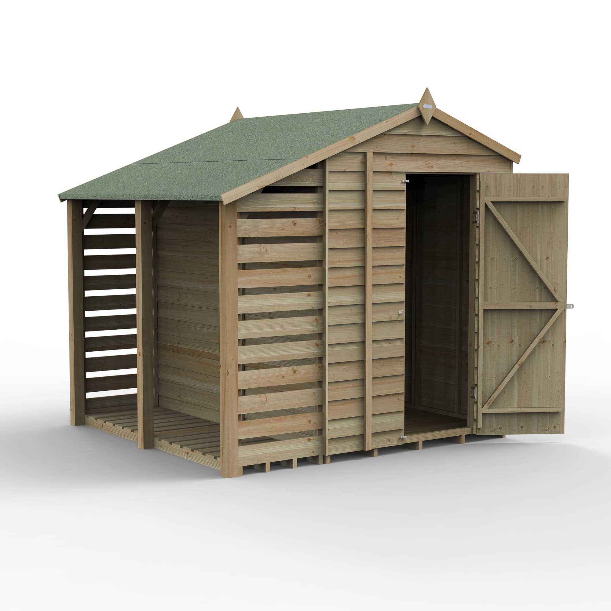 4LIFE Apex Shed 5 x 7 - Single Door - 2 Windows - with LEAN-TO