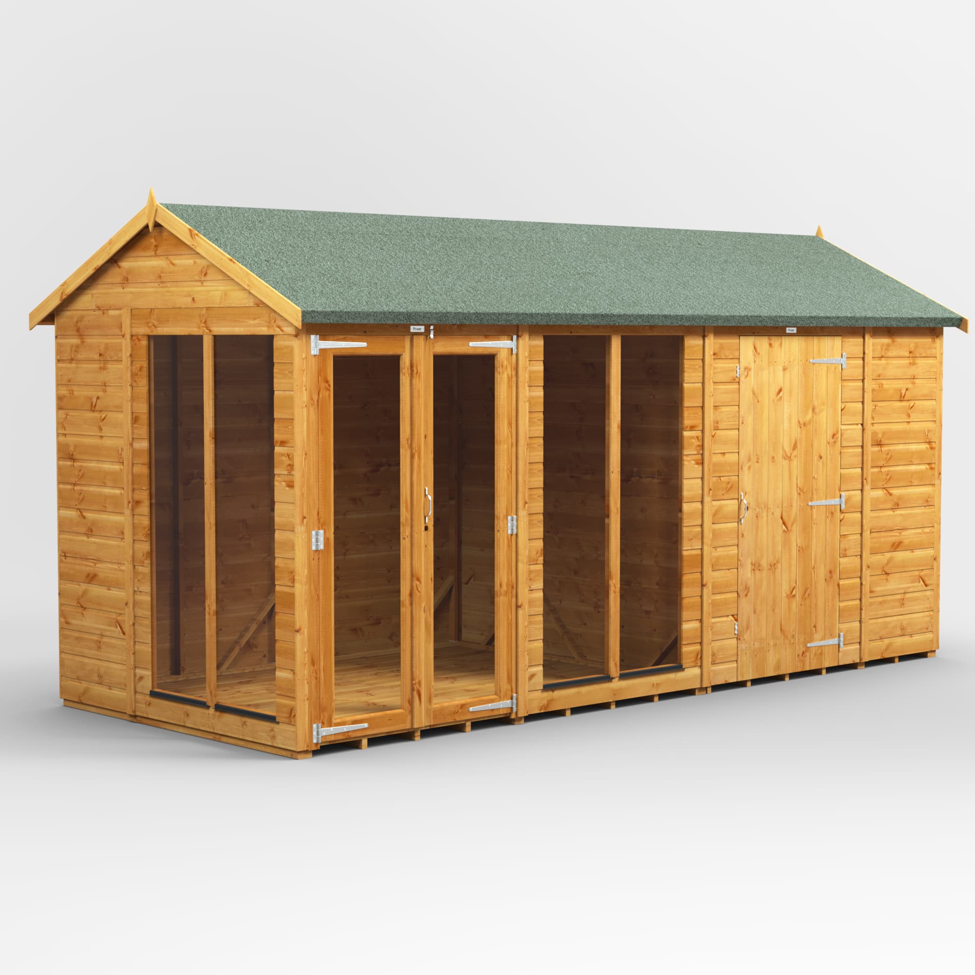 Powersheds 14 x 6 Power Apex Summerhouse With 6ft Side Store