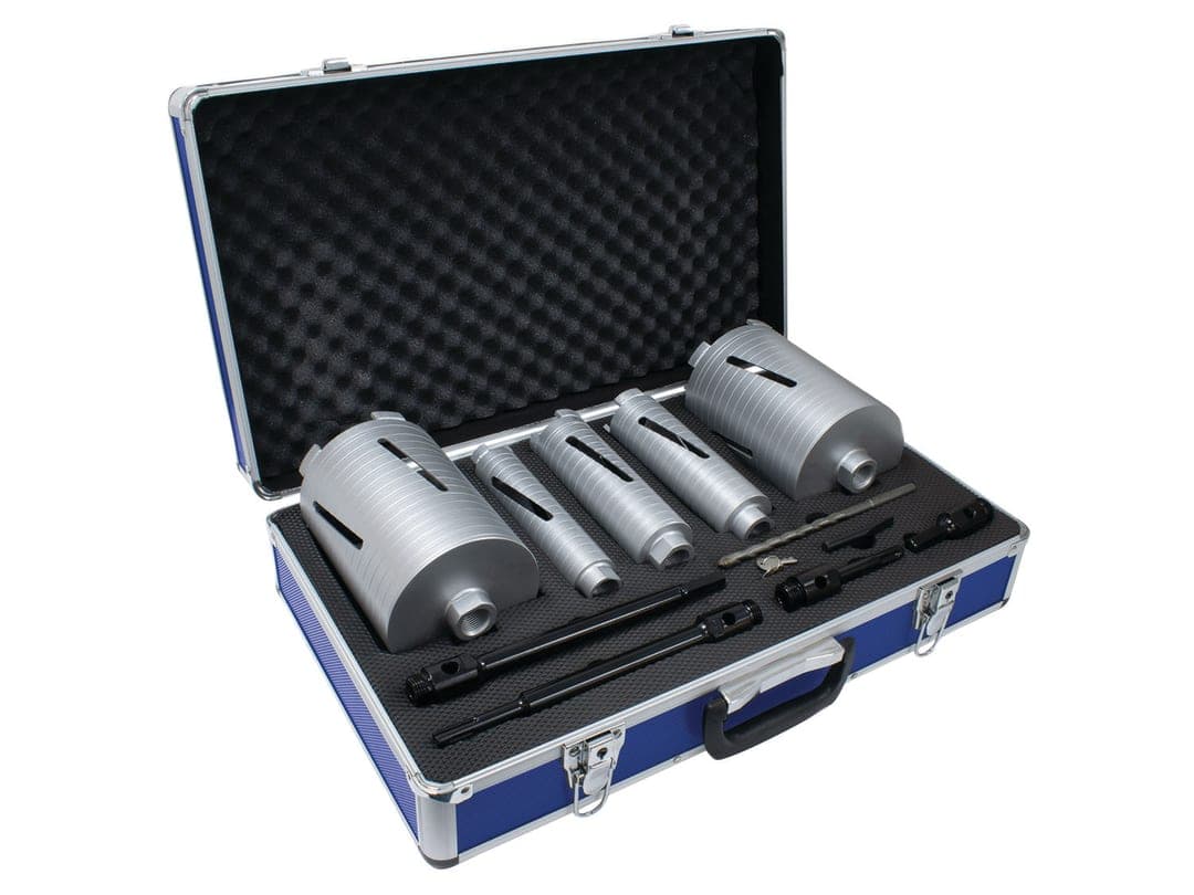 MEXCO Slotted Dry Core Drill X90 Grade Kit, 11 Piece A10DCDKIT57