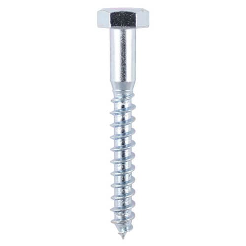 10mm x 100mm - Coach Screw Hexagon DIN 571 - BZP - Bag of 24