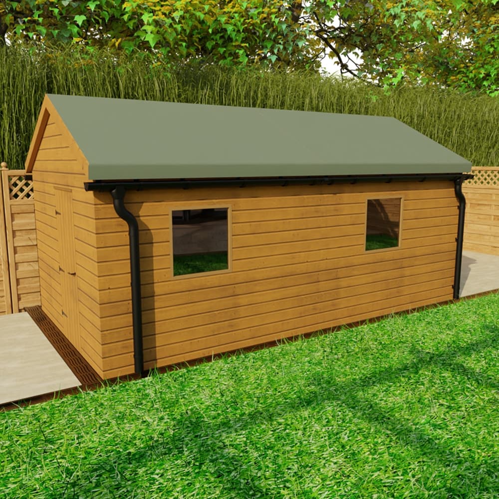 Galeco Steel Gutter Standard Shed Pack Apex Style Roof - 12x6 to 20x12 Black
