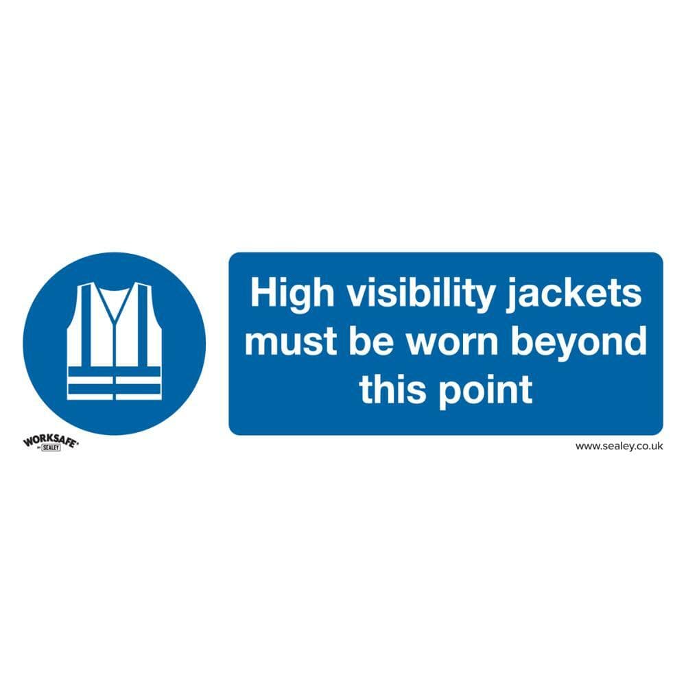 Sealey SS9P10 Mandatory Safety Sign - High Visibility Jackets Must Be Worn Beyond This Point - Rigid Plastic - Pack Of 10