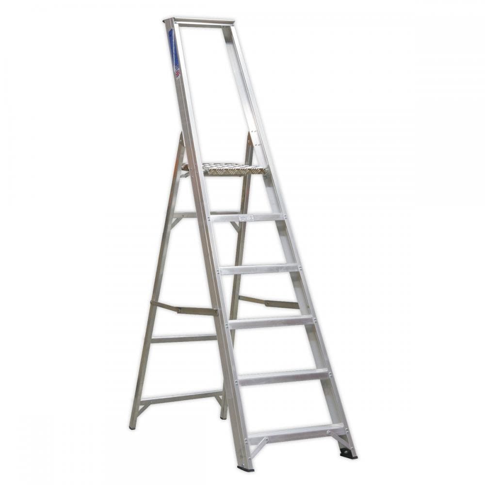 Sealey AXL6 Aluminium Step Ladder 6-Tread Industrial Bs 2037/1