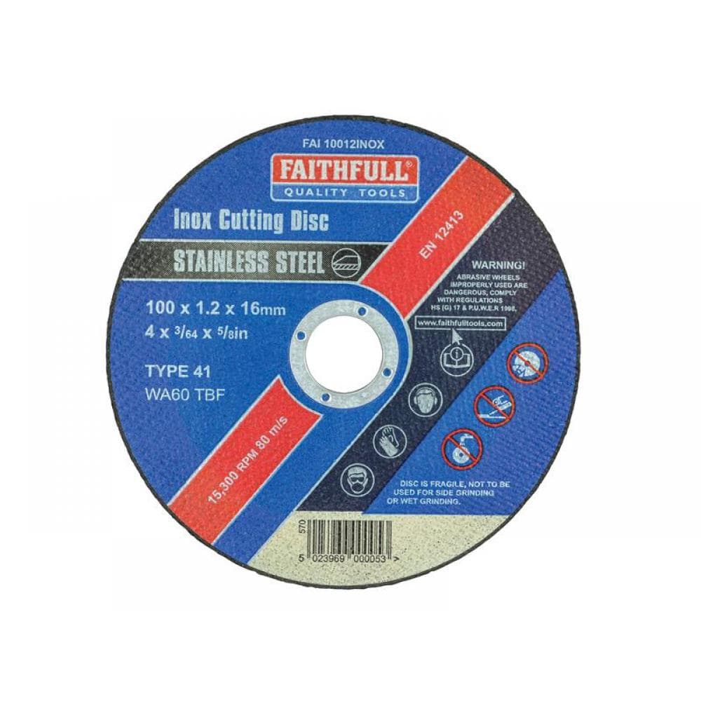 Faithfull Inox Cutting Disc 100 X 1.2 X 16Mm