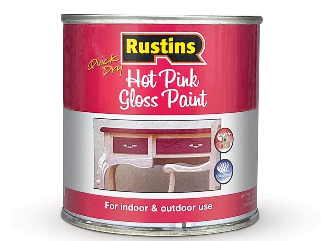 Rustins Quick Dry Small Job Gloss Hot Pink 250ml GPHPW250