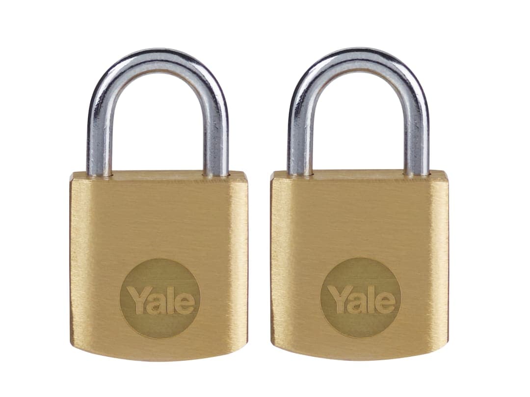 Yale Locks Brass Padlock 20mm (2 Pack) Y110B/20/111/2