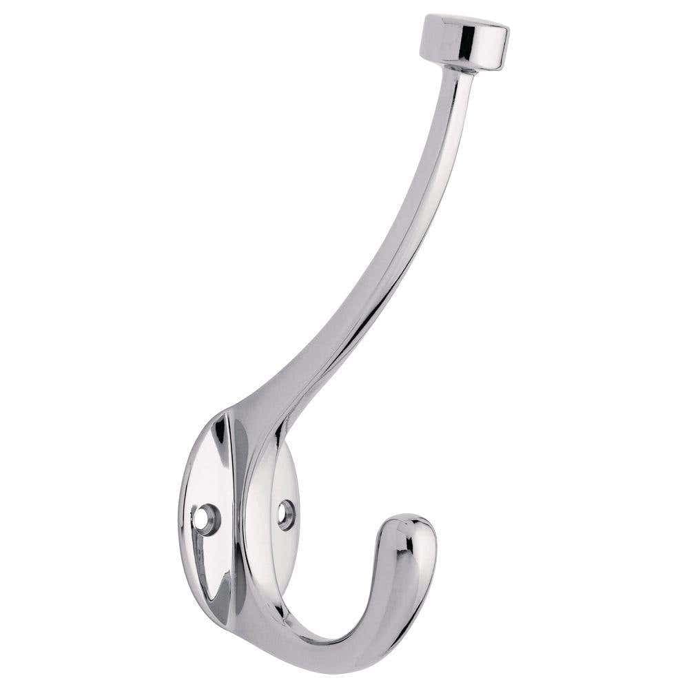 Pill Top Design Hat & Coat Hook - Polished Chrome - Wall/Door Mountable - Decohooks
