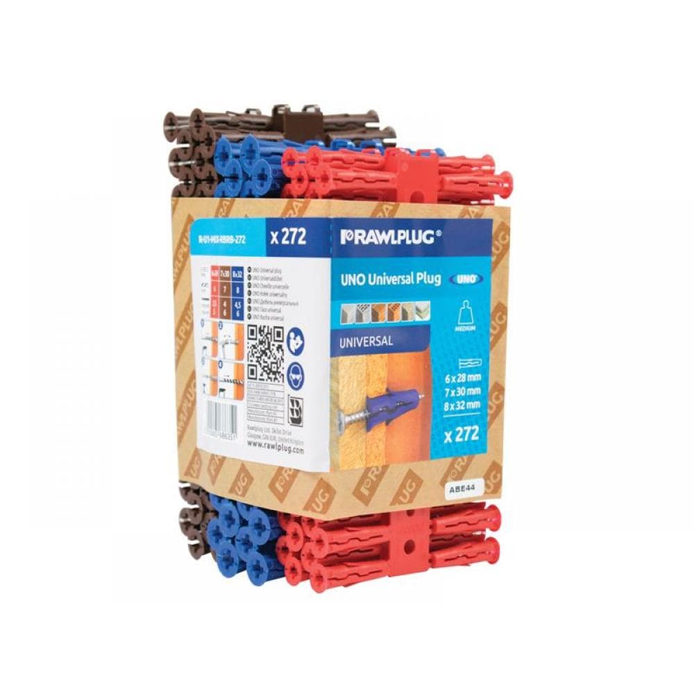 Rawlplug R-U1-MIX-RBRB-272 Mixed Uno® Plugs (Pack 272)