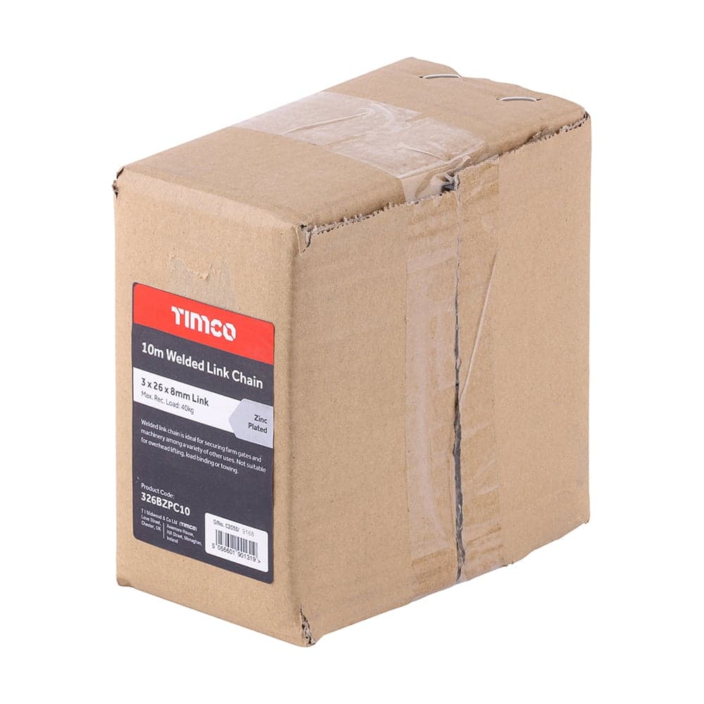 Timco Welded Link Chain - Zinc Box 1 326BZPC10
