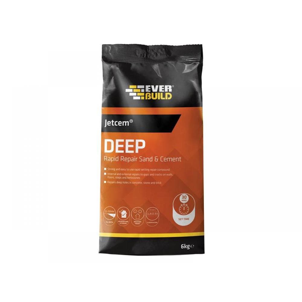 Everbuild Sika 620439 Jetcem Premix Sand & Cement Grey 12Kg (2 X 6Kg Packs)