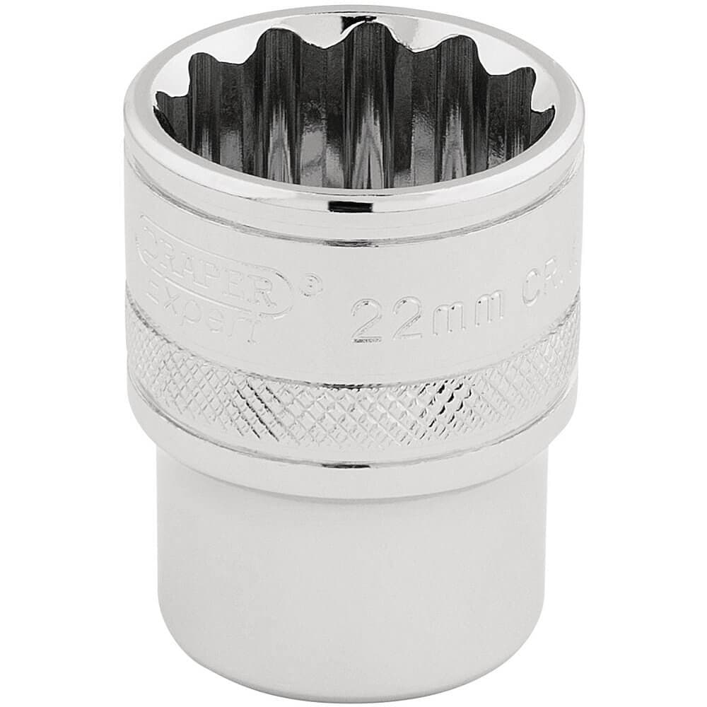 Draper Expert 33368 Hi-Torq® 12 Point Socket 1/2in Sq. Dr. 22Mm each