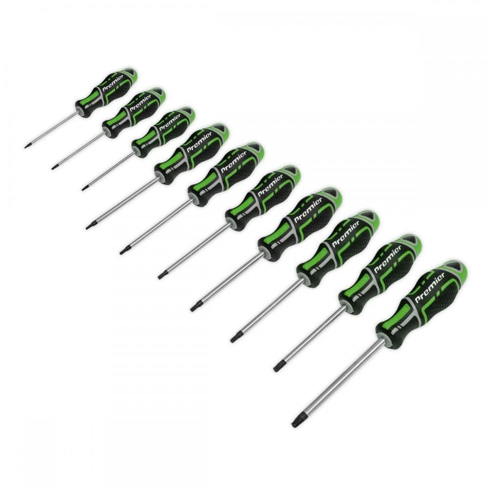 Sealey AK4324HV Screwdriver Set 10Pc Trx-Star* Gripmax® - Hi-Vis Green