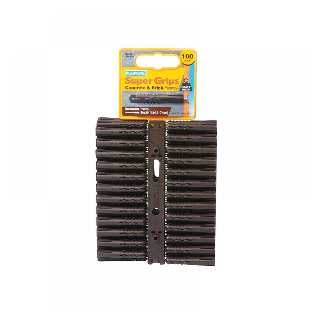 Plasplugs SBP503CC Sbp 503 Solid Wall Super Grips™ Fixings Brown (100)